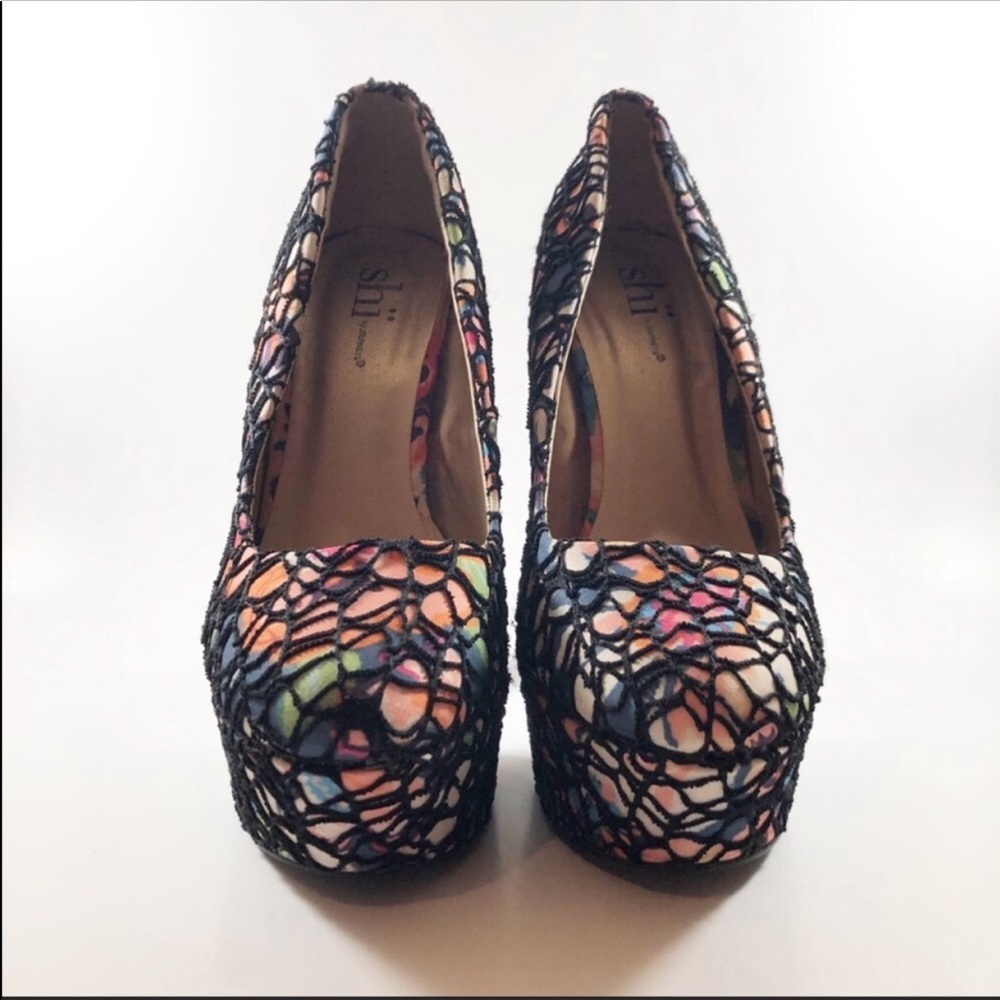 Hp Shi By Journeys Multicolored Platform Heels - image 4